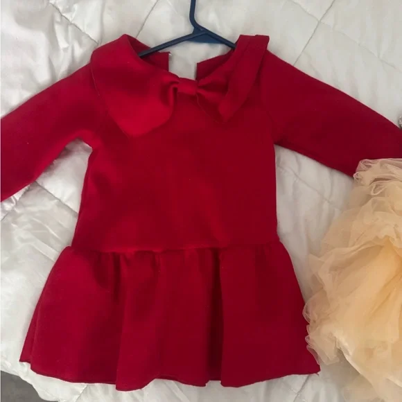 Charming Red and Cream Kids Dress Set - Picture 3 of 3